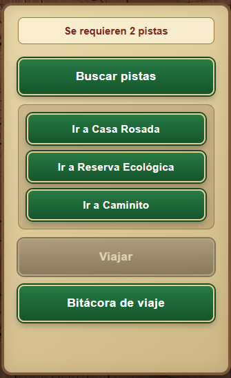 Opciones para buscar pistas